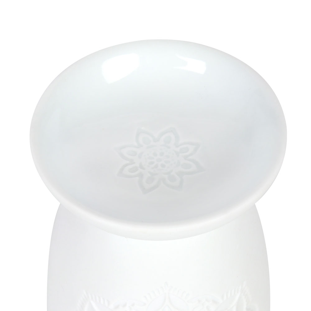 White Ceramic Mandala Oil Burner3
