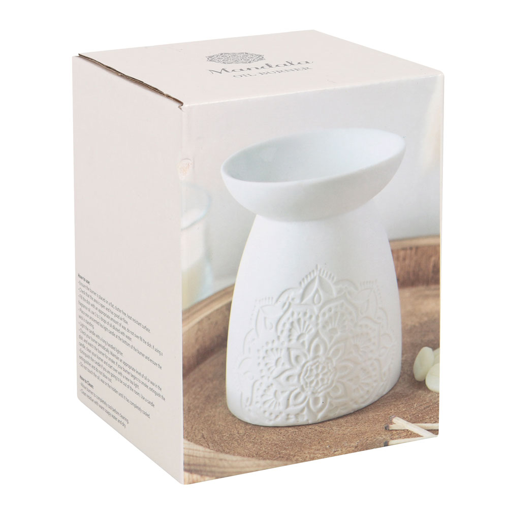 White Ceramic Mandala Oil Burner4