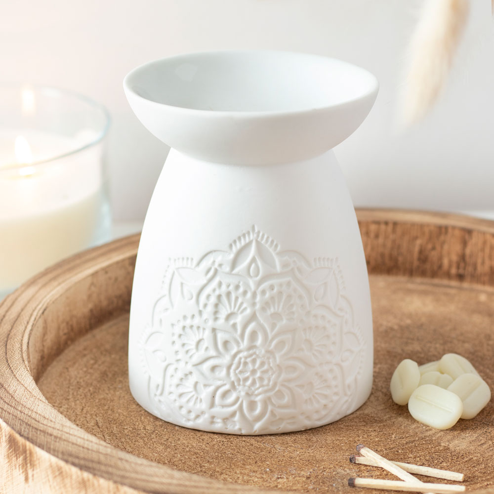 White Ceramic Mandala Oil Burner5