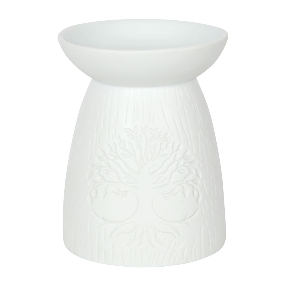 White Ceramic Tree of Life Oil Burner1