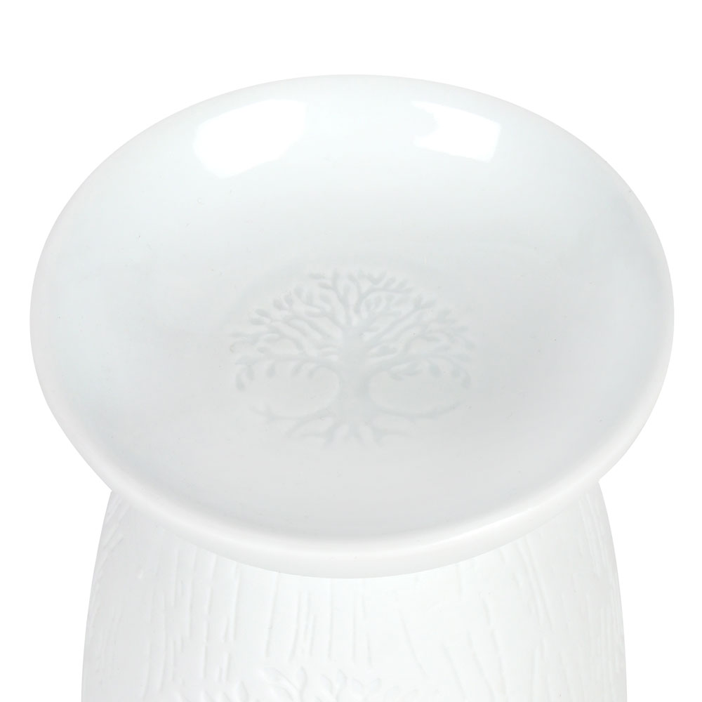 White Ceramic Tree of Life Oil Burner3