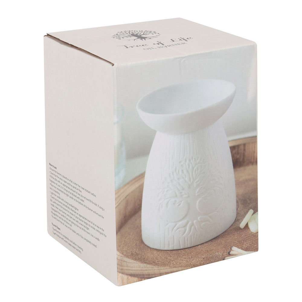 White Ceramic Tree of Life Oil Burner4