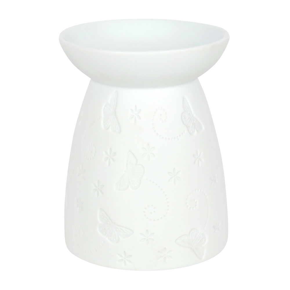 White Ceramic Butterfly Oil Burner1