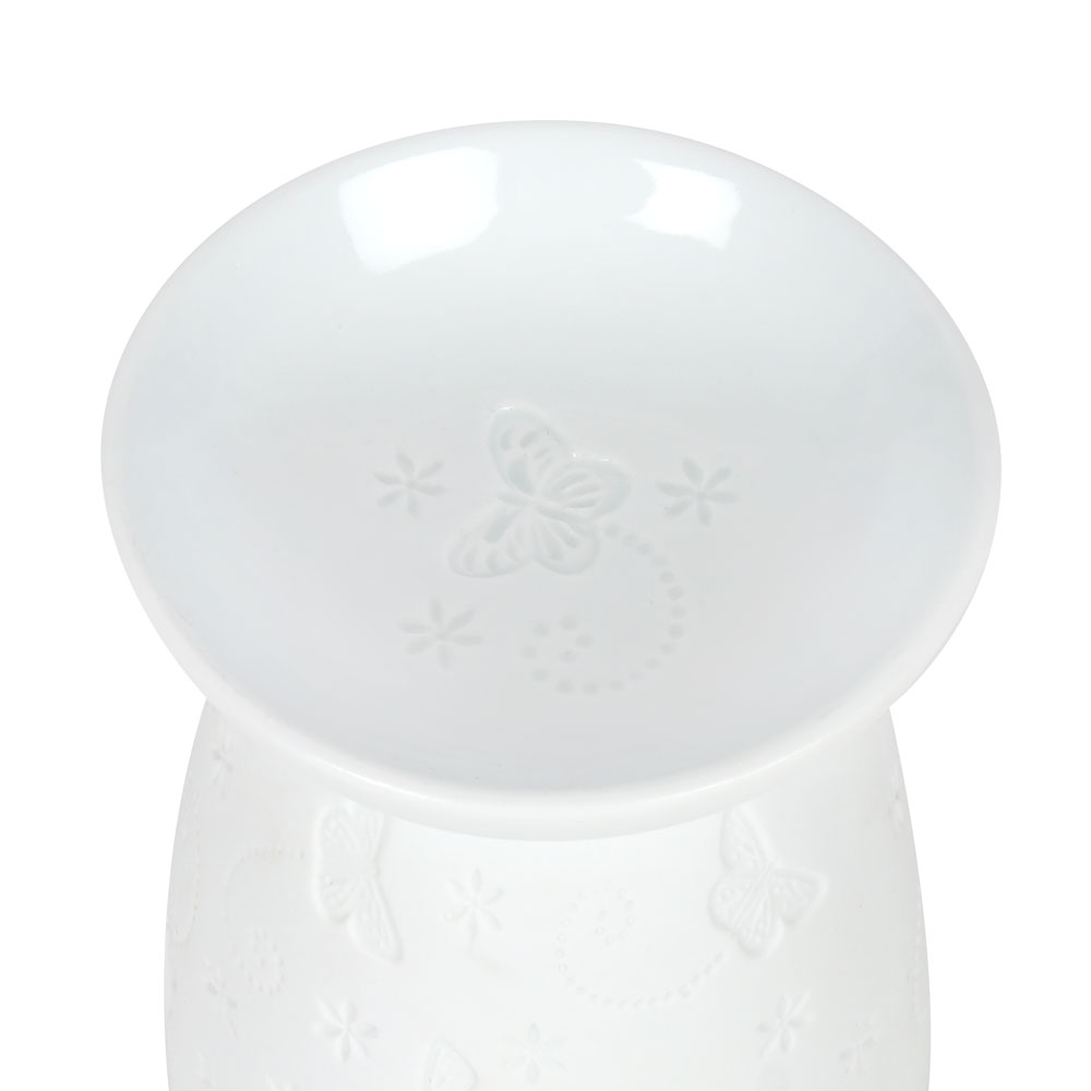 White Ceramic Butterfly Oil Burner3