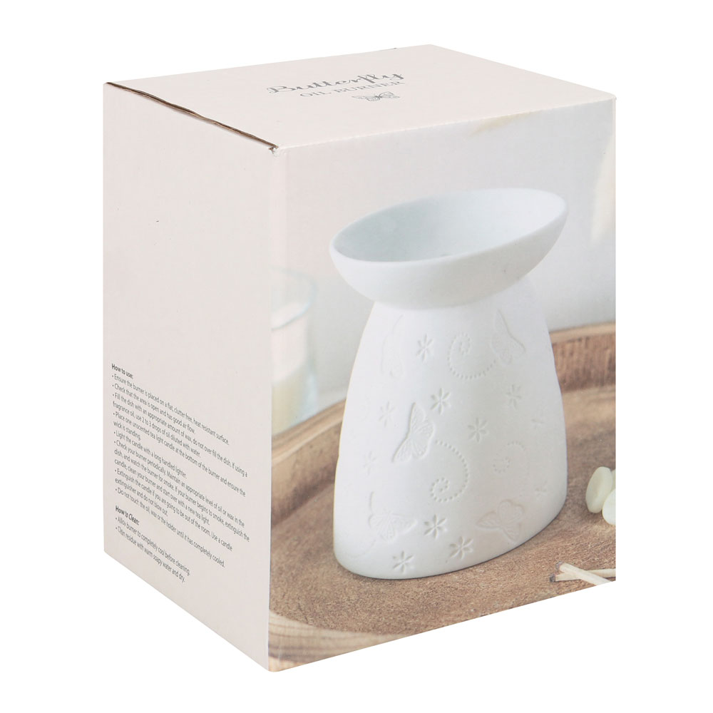 White Ceramic Butterfly Oil Burner4