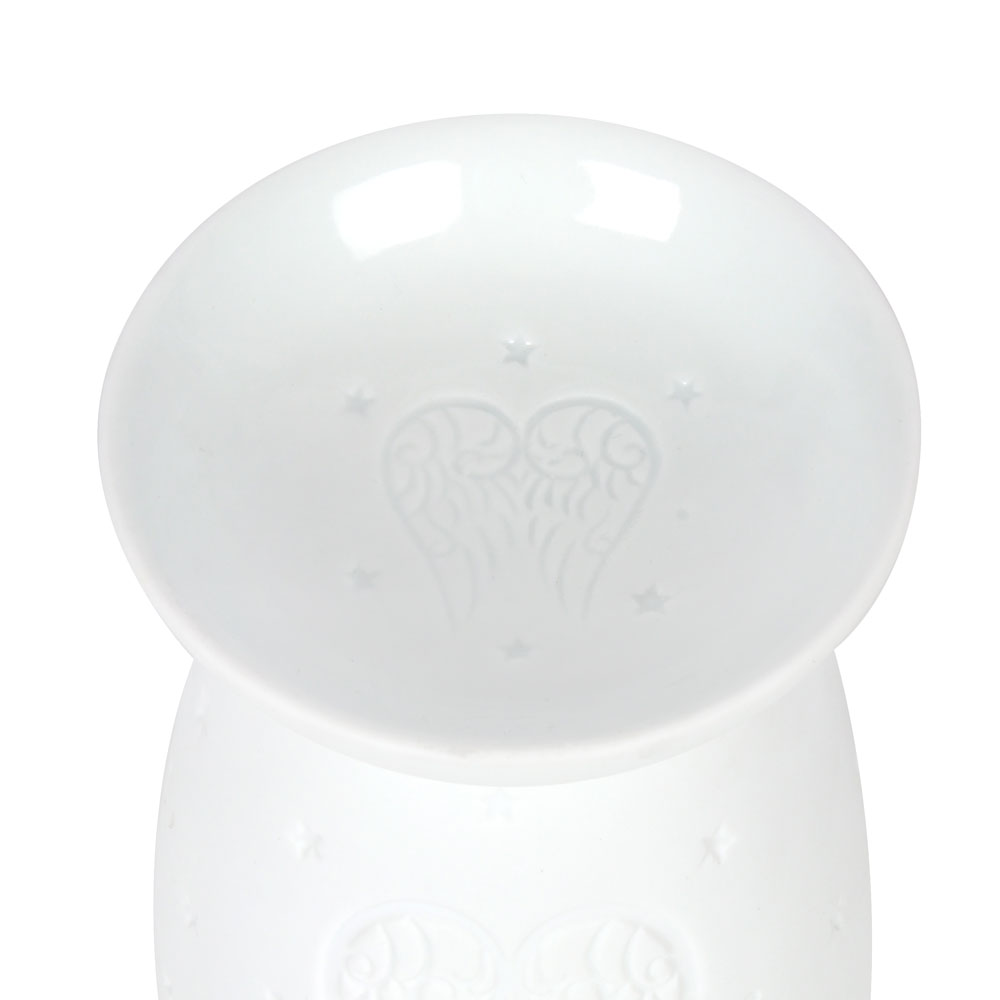White Ceramic Angel Wings Oil Burner3
