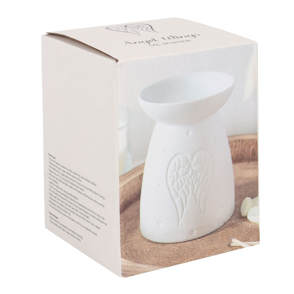 White Ceramic Angel Wings Oil Burner4