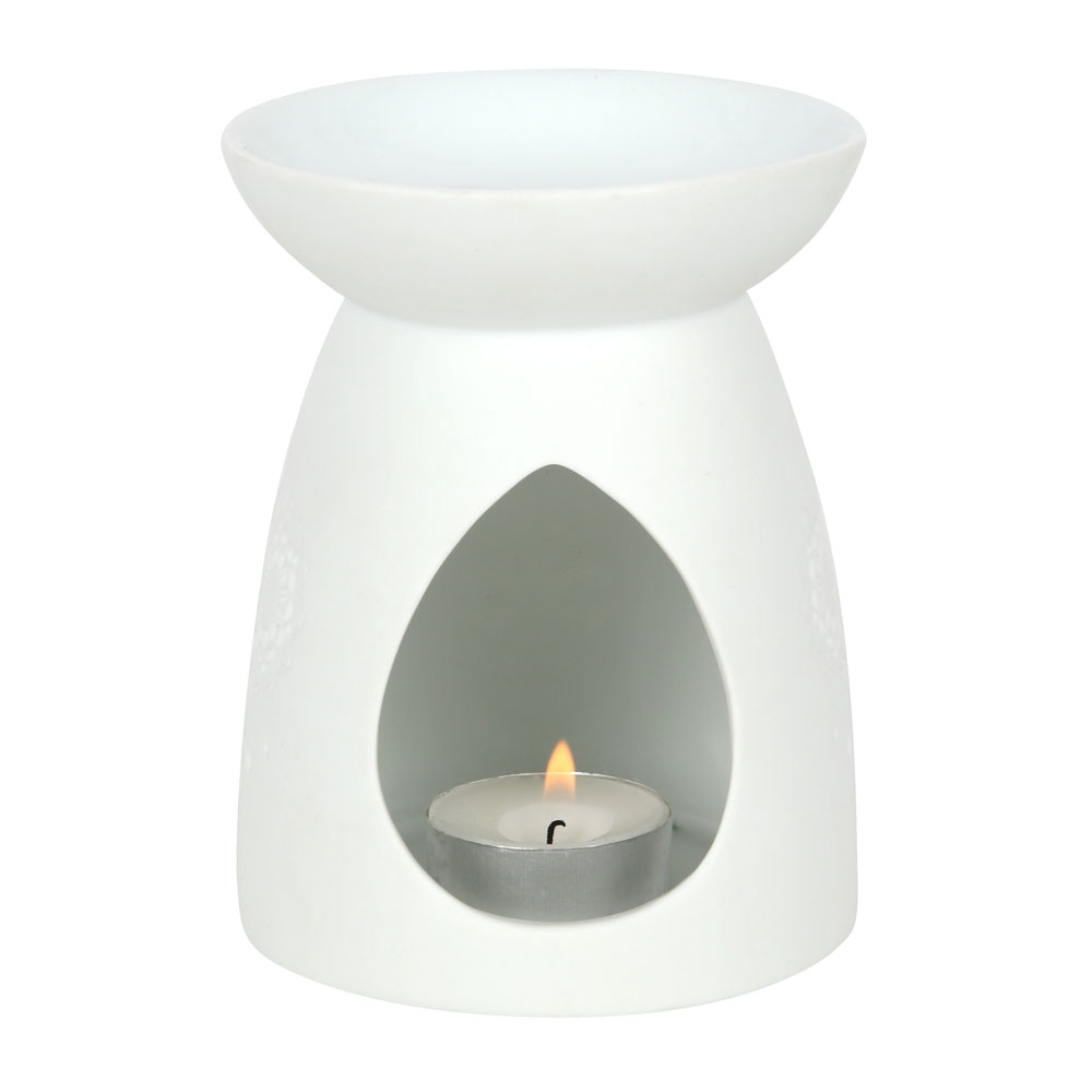 White Ceramic Buddha Face Oil Burner2