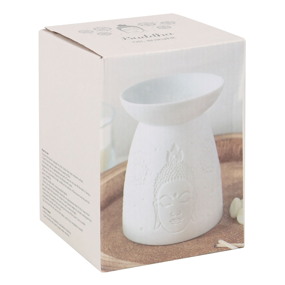 White Ceramic Buddha Face Oil Burner4