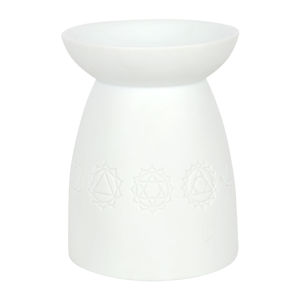 White Ceramic Seven Chakra Oil Burner1