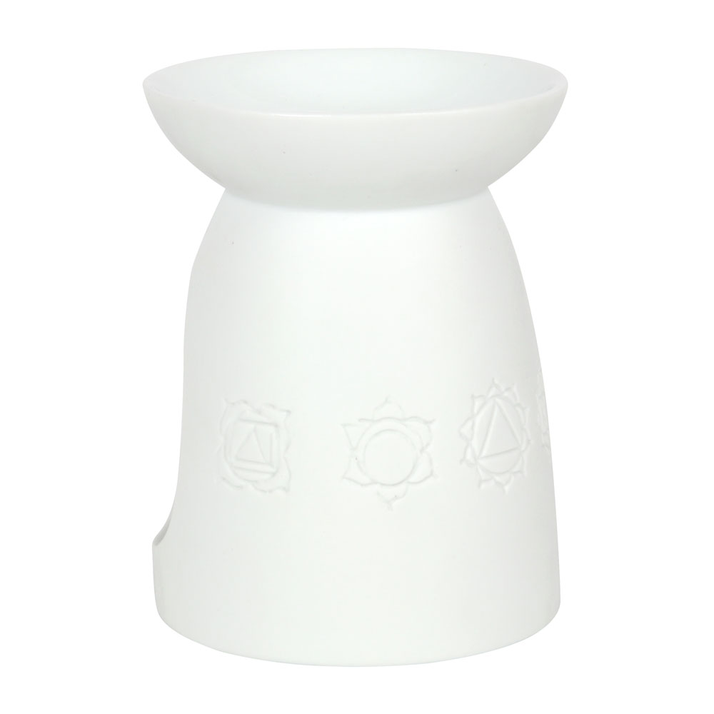White Ceramic Seven Chakra Oil Burner2
