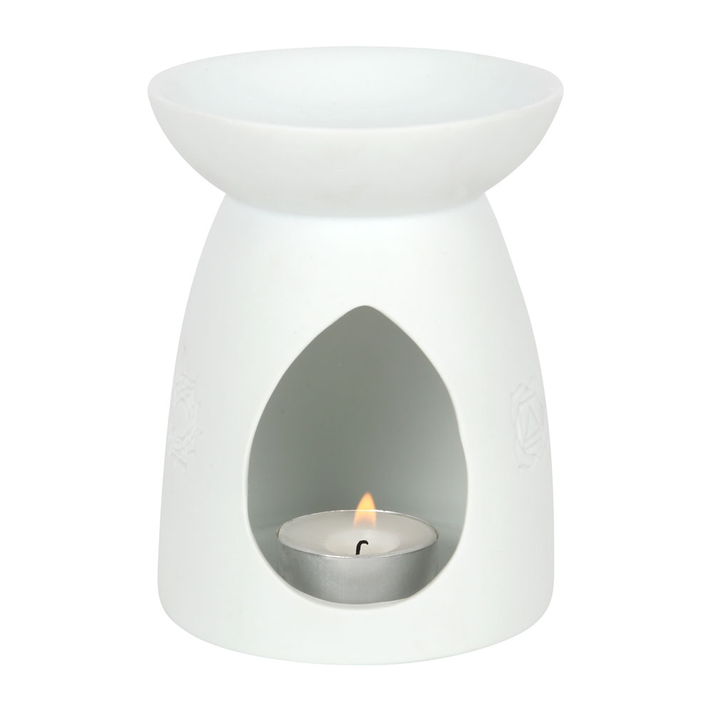 White Ceramic Seven Chakra Oil Burner3