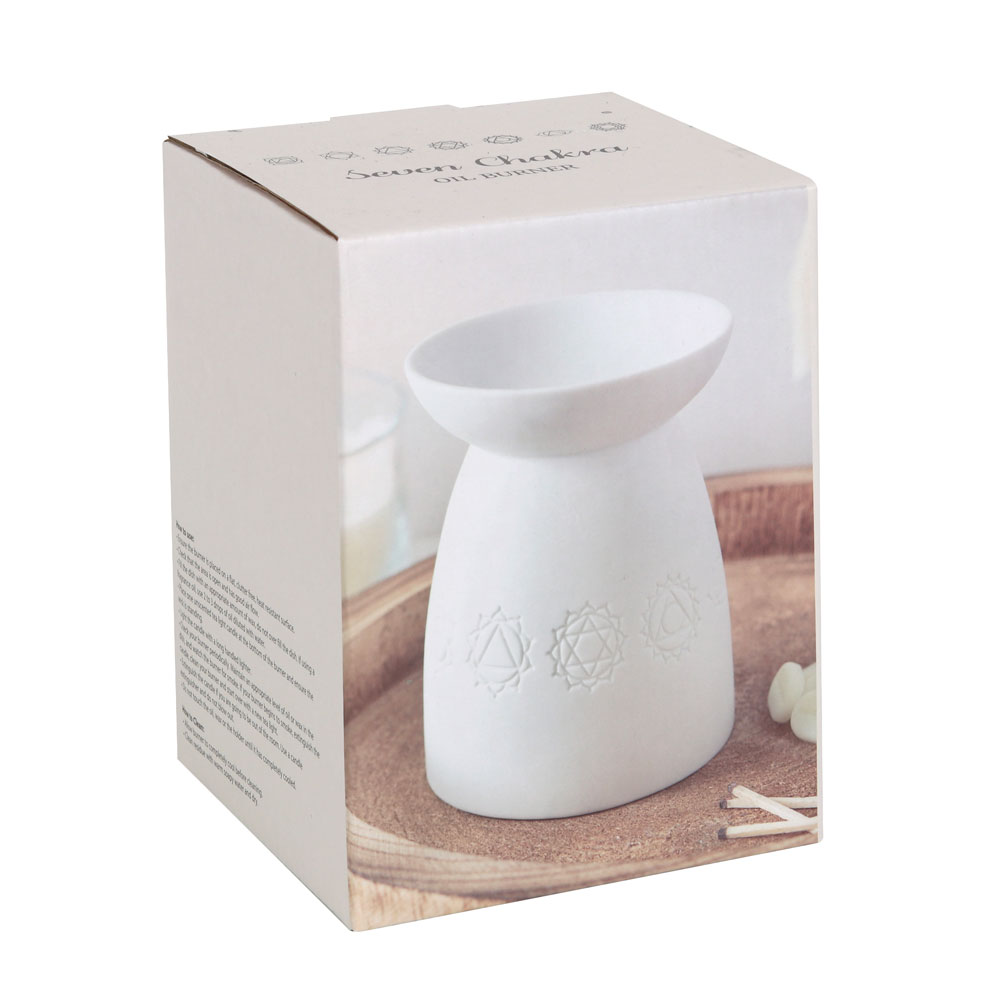 White Ceramic Seven Chakra Oil Burner5
