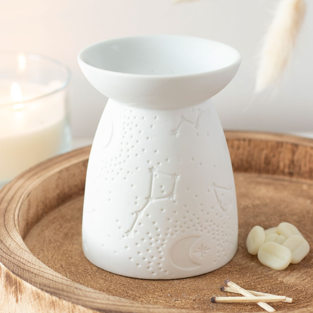 White Ceramic Constellation Oil Burner5