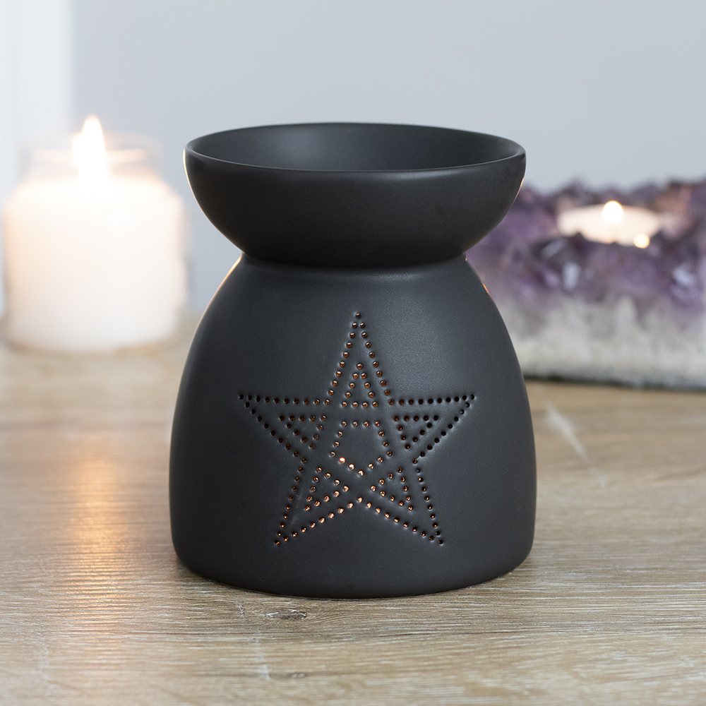 Black Pentagram Cut Out Oil Burner3