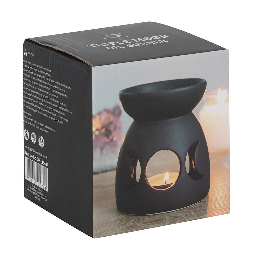 Black Triple Moon Cut Out Oil Burner2