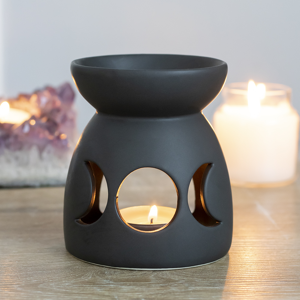 Black Triple Moon Cut Out Oil Burner3