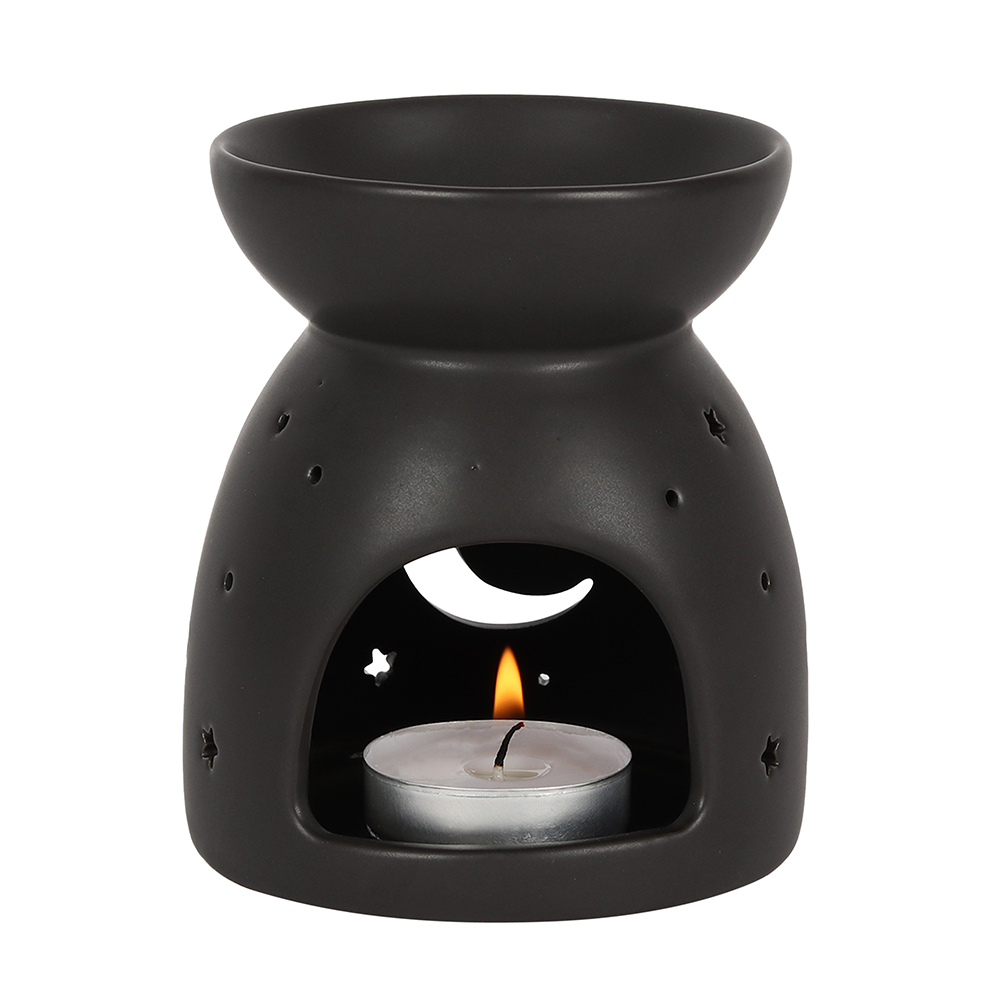 Black Mystical Moon Cut Out Oil Burner1