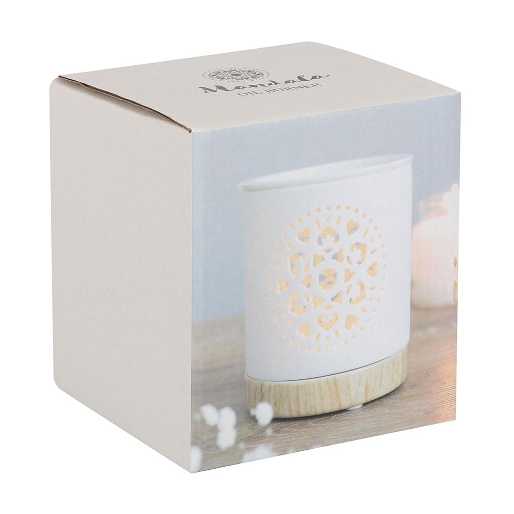 White Mandala Cut Out Oil Burner2