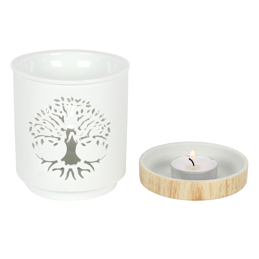 White Tree of Life Cut Out Oil Burner1