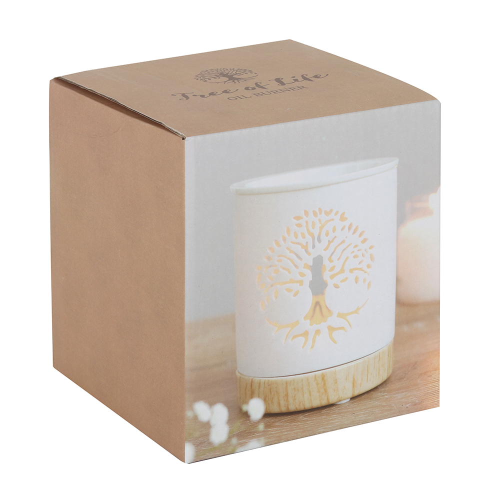 White Tree of Life Cut Out Oil Burner2