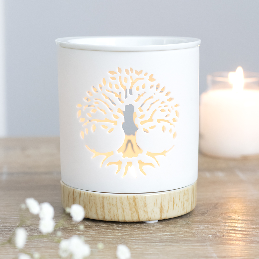 White Tree of Life Cut Out Oil Burner3