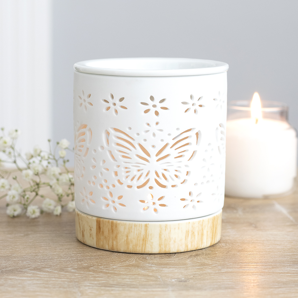 Matte Ceramic Butterfly Oil Burner3