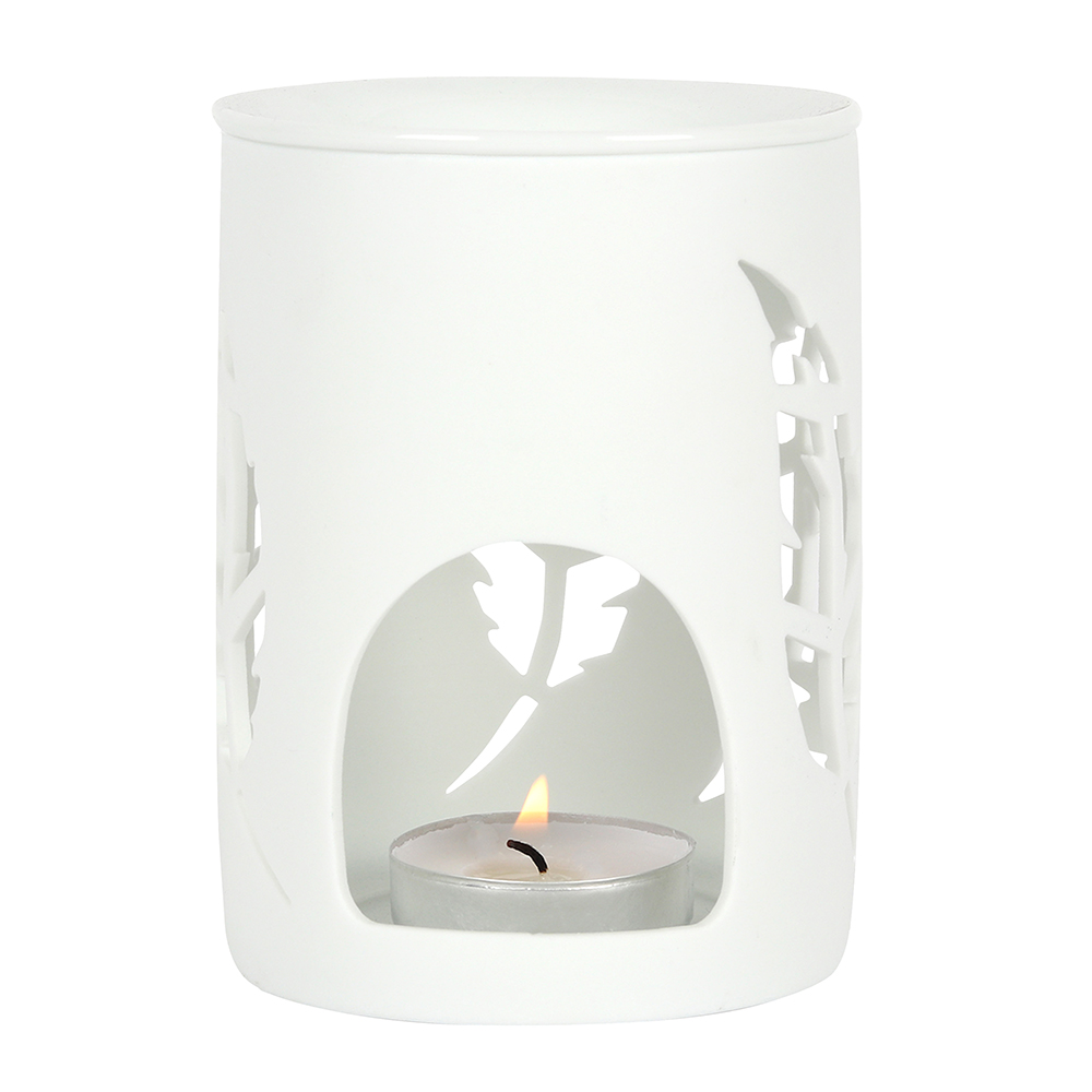 White Feather Cut Out Oil Burner1