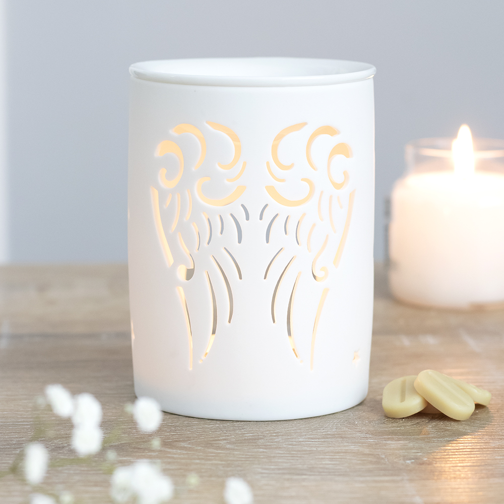 White Angel Wings Cut Out Oil Burner2