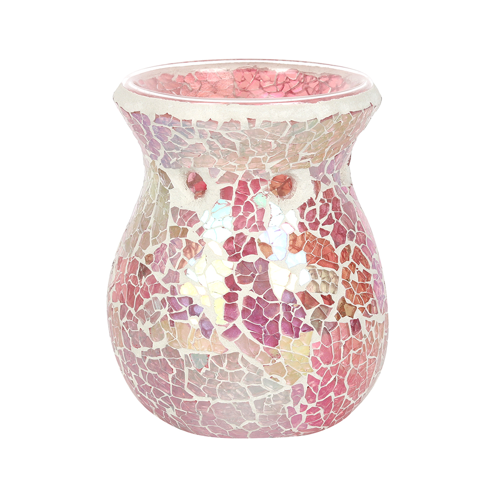 Small Pink Iridescent Crackle Oil Burner1