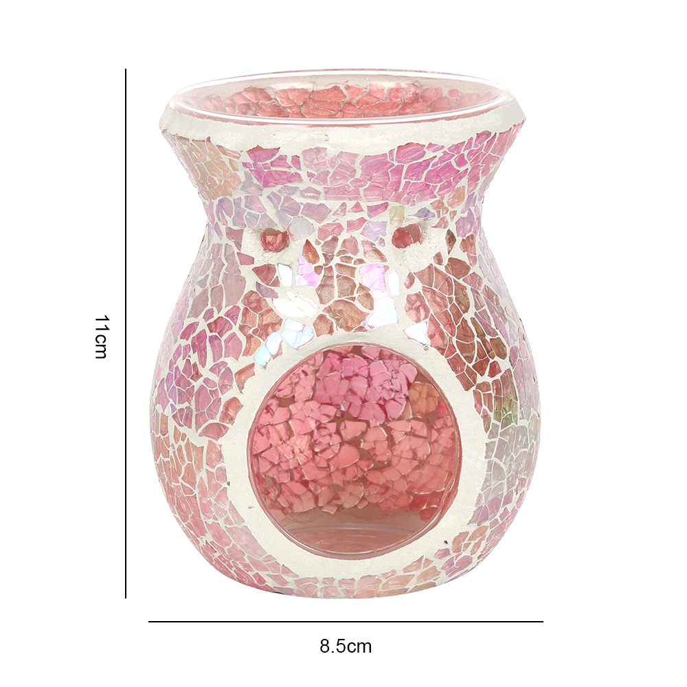 Small Pink Iridescent Crackle Oil Burner2