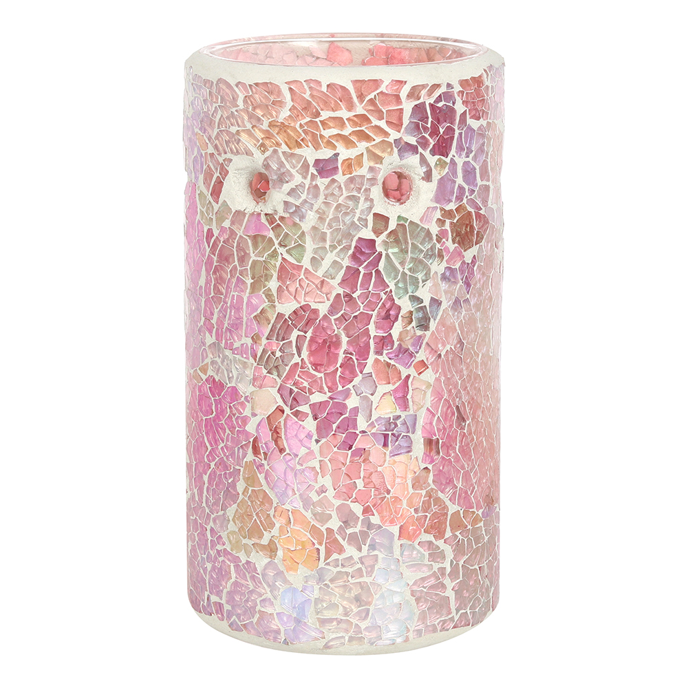 Pillar Pink Iridescent Crackle Oil Burner1