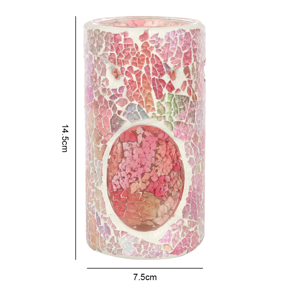 Pillar Pink Iridescent Crackle Oil Burner2
