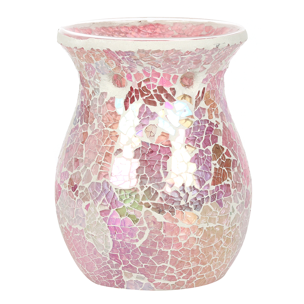Large Pink Iridescent Crackle Oil Burner1