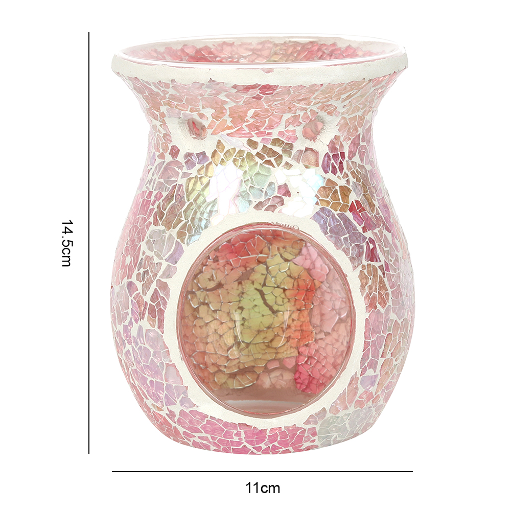 Large Pink Iridescent Crackle Oil Burner2