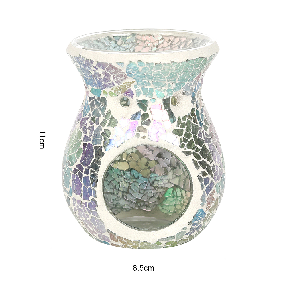 Small Light Blue Iridescent Crackle Oil Burner2