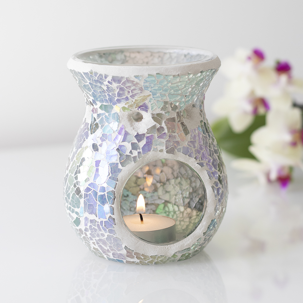 Small Light Blue Iridescent Crackle Oil Burner3