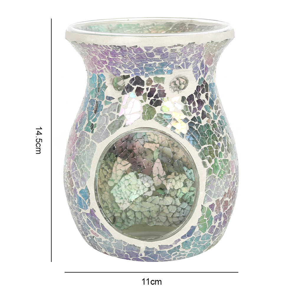 Large Light Blue Iridescent Crackle Oil Burner2