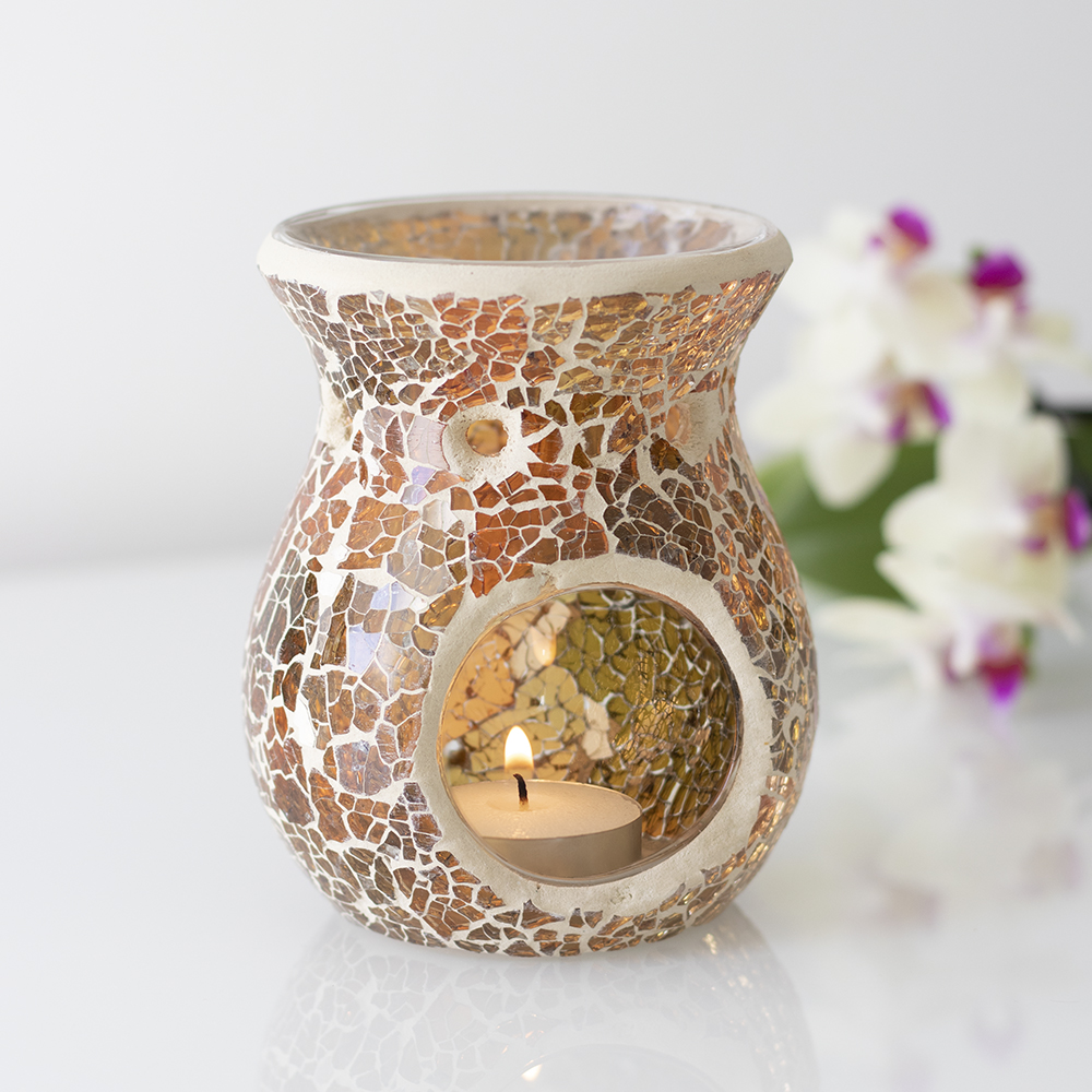 Small Brown Crackle Oil Burner3
