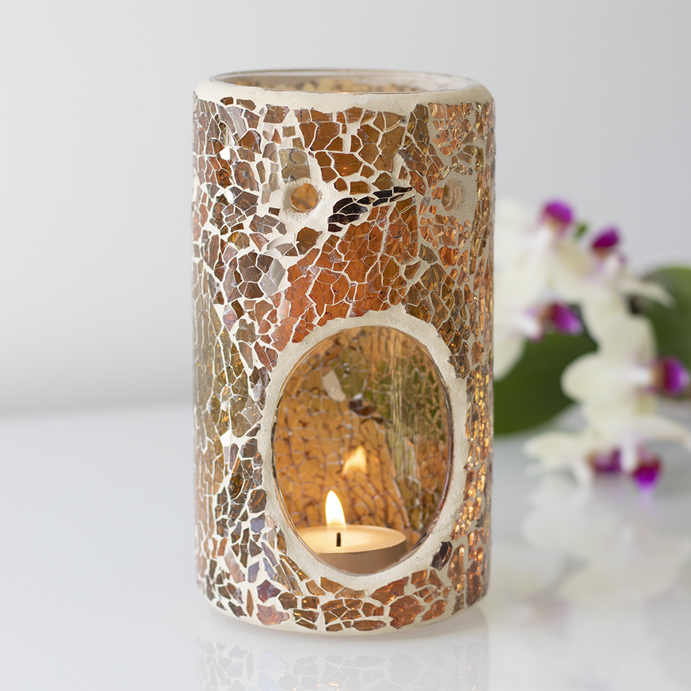 Pillar Brown Crackle Oil Burner3