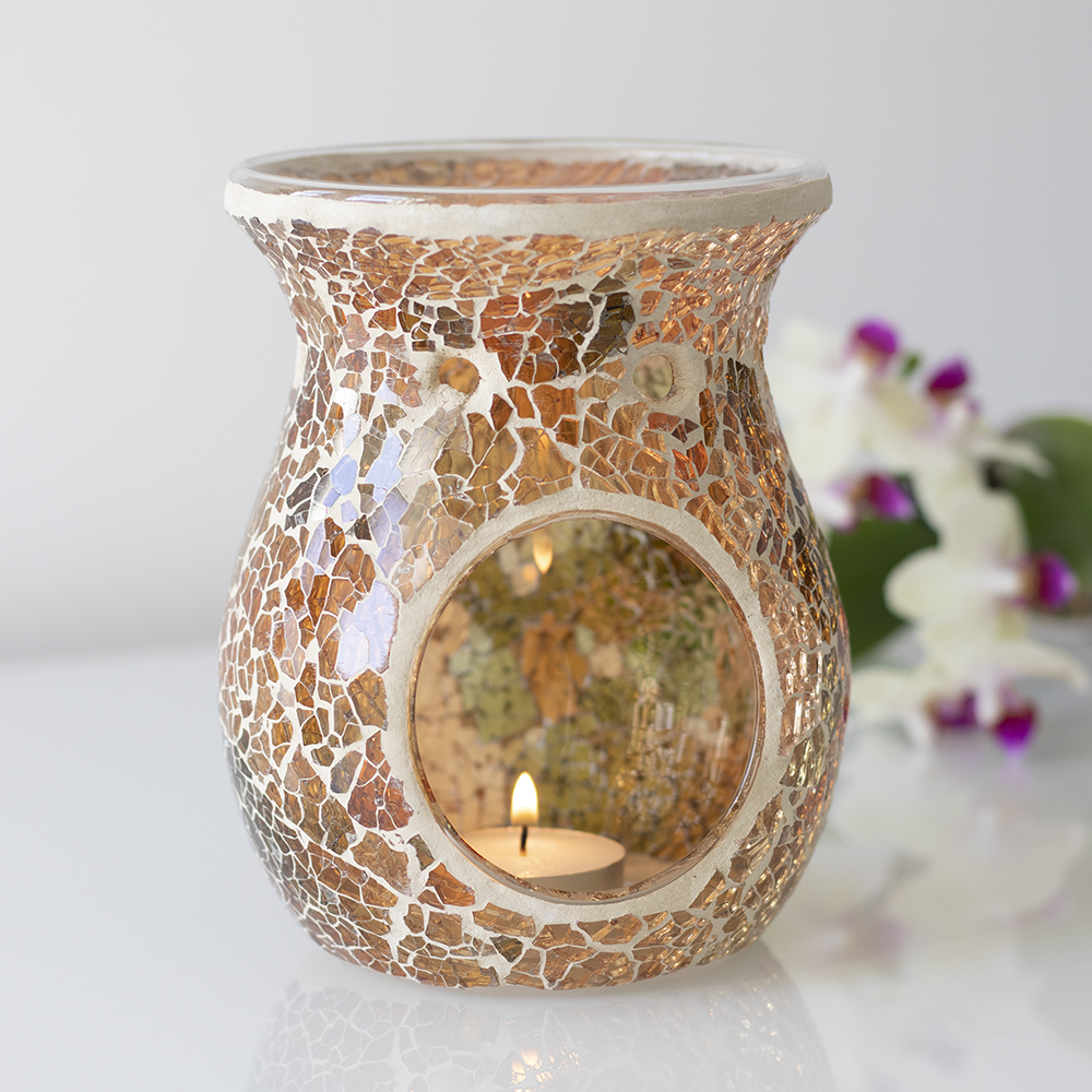 Large Brown Crackle Oil Burner3