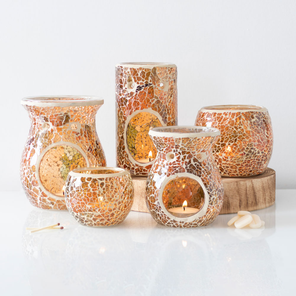 Large Brown Crackle Oil Burner4
