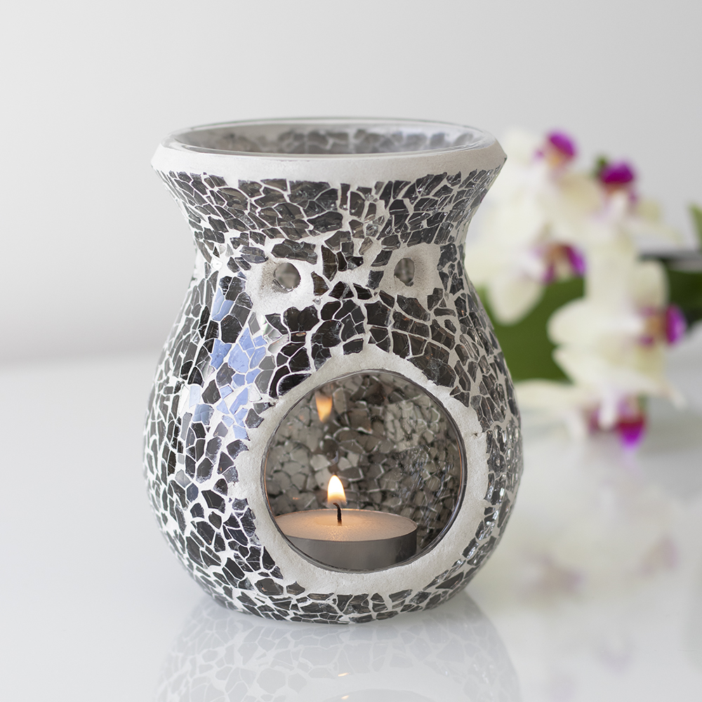 Small Gunmetal Grey Crackle Oil Burner3
