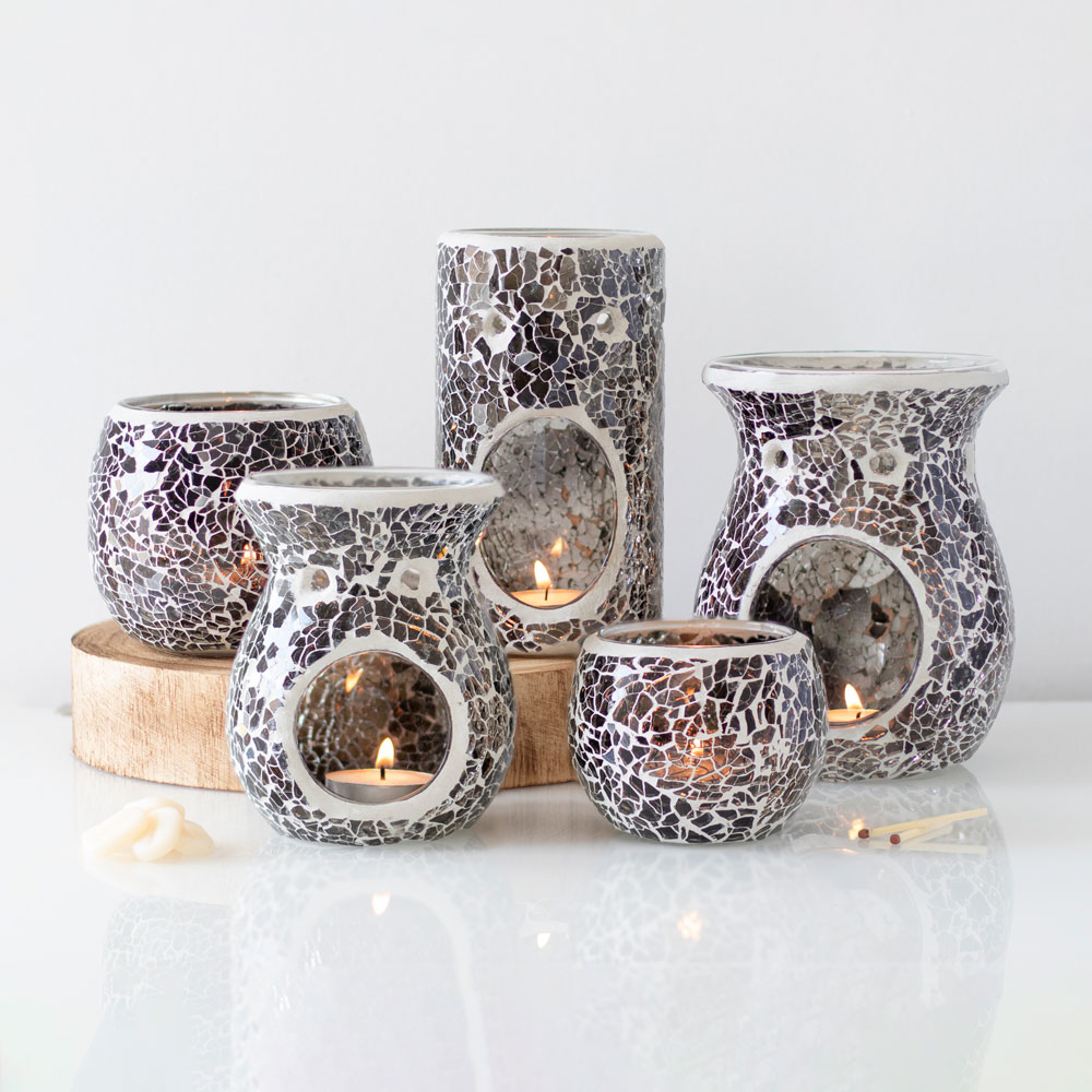 Pillar Gunmetal Grey Crackle Oil Burner4