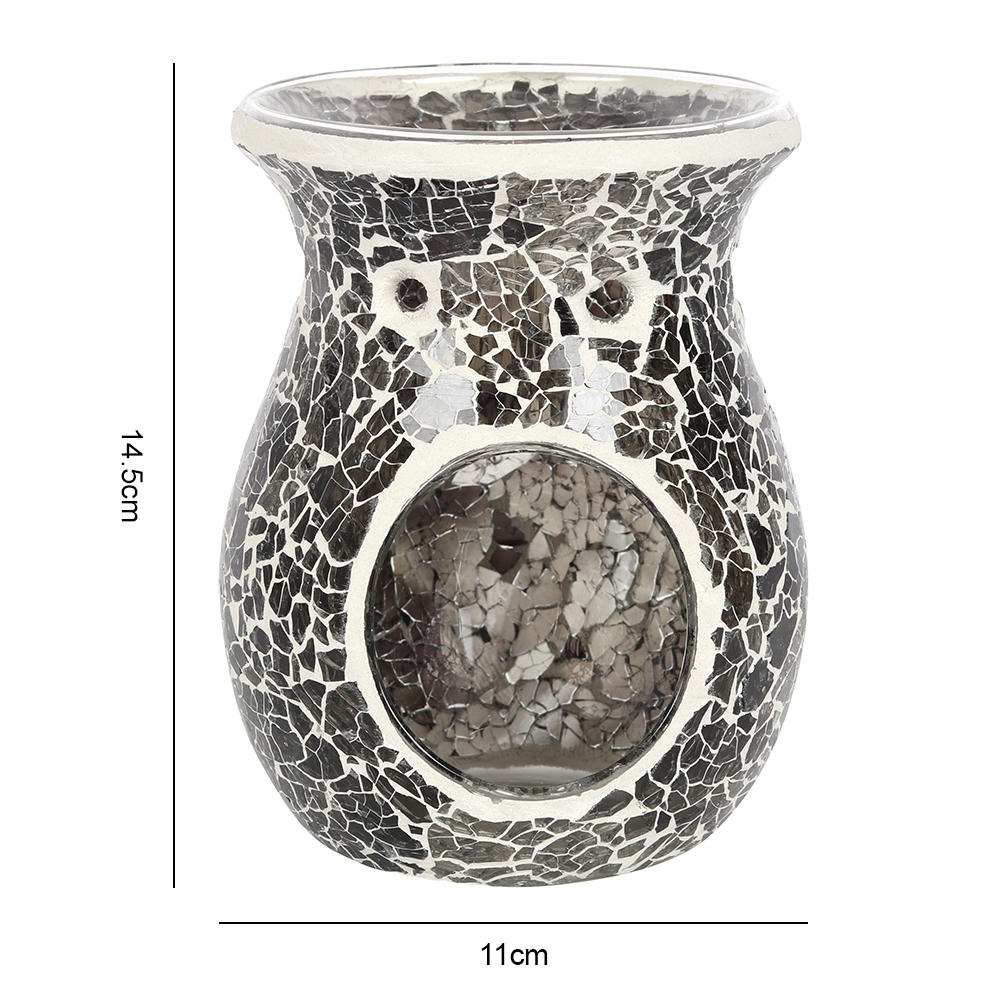 Large Gunmetal Grey Crackle Oil Burner2