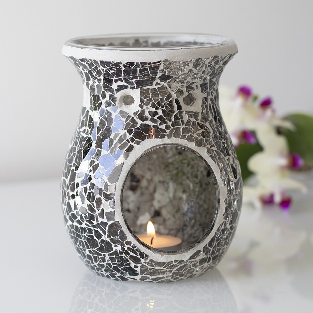 Large Gunmetal Grey Crackle Oil Burner3
