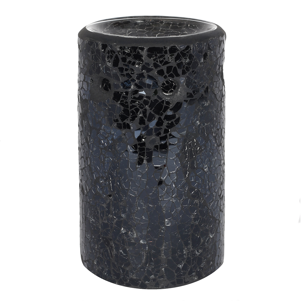 Black Crackle Glass Pillar Oil Burner2