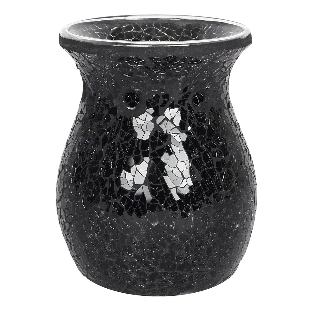 Large Black Crackle Glass Oil Burner2