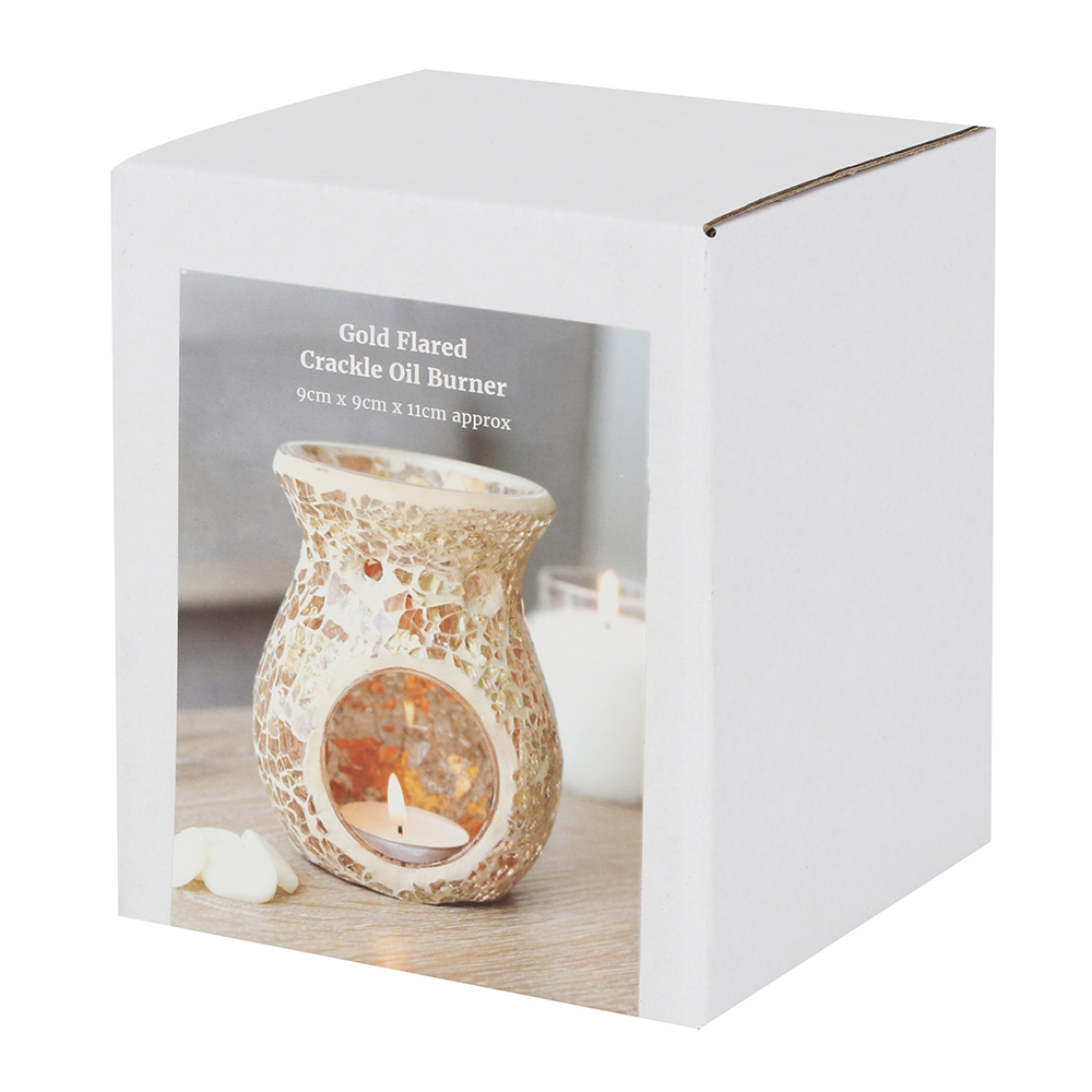 Small Gold Crackle Glass Oil Burner2