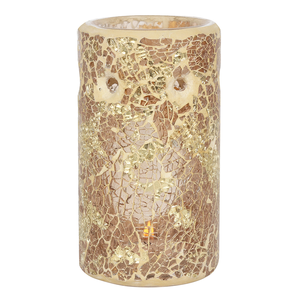 Gold Pillar Crackle Glass Oil Burner1